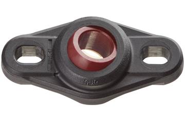 Flange bearings with 2 mounting holes, EFOM, igubal®, spherical ball iglidur® R