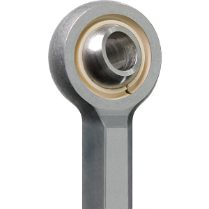 Zinc die-cast rod end bearing with female thread, fine thread, iglidur® J bearing ring, stainless steel spherical cap