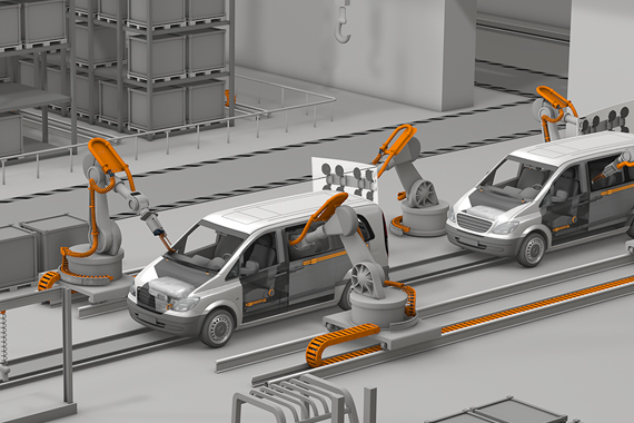 Automotive production with triflex® R e-chains® on robots