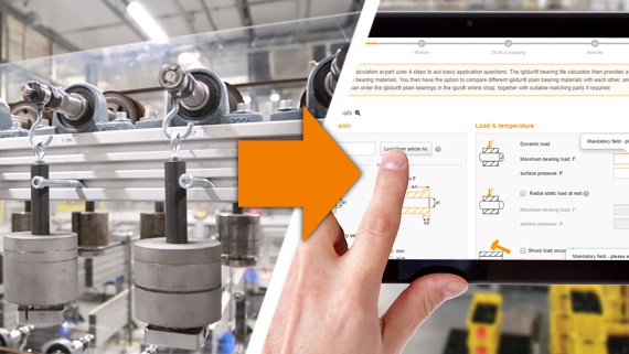 Test in the test lab and igus online tool