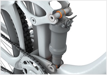 iglidur plain bearings in both shock absorber eyes